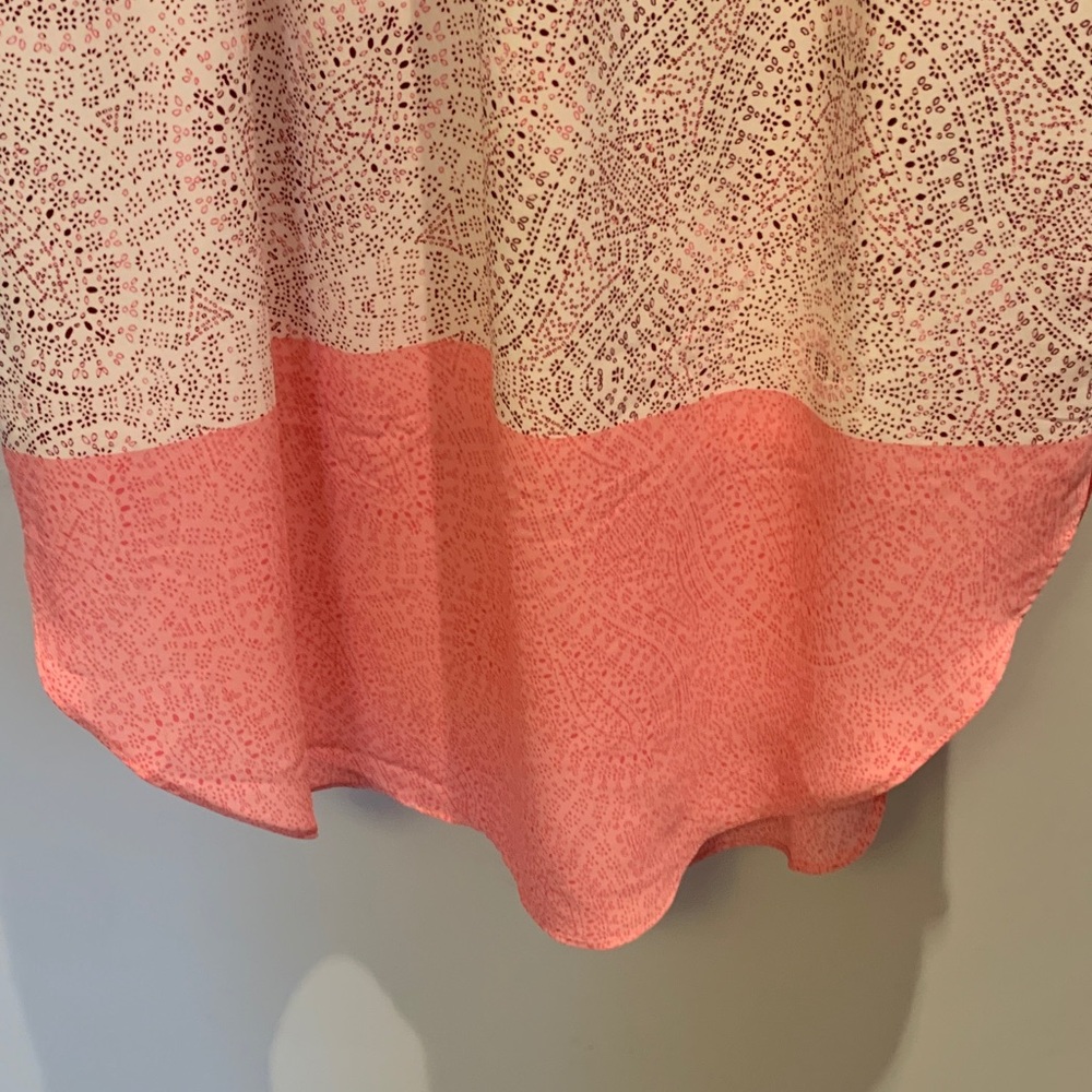 GAP Light Pink Patterned High-Low Sleeveless Dress with Coral Hem - Picture 4 of 5